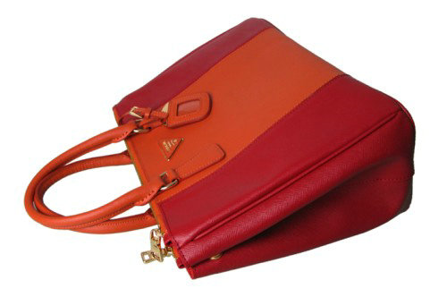 online 2014 Prada saffiano calfskin tote bag BN1786 red&orange